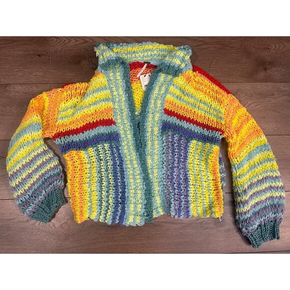 Free People Rainbow Beach Market Cardi NWT Small - Picture 7 of 10